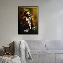 DAJIDALI 1入組帆布牆藝流行歌手塗鴉海報音樂電影人物畫美學家飾，適用於客廳、臥室、辦公室、酒吧牆面裝飾，送禮組合適合朋友，無框架 - 彩色 - 查看 5