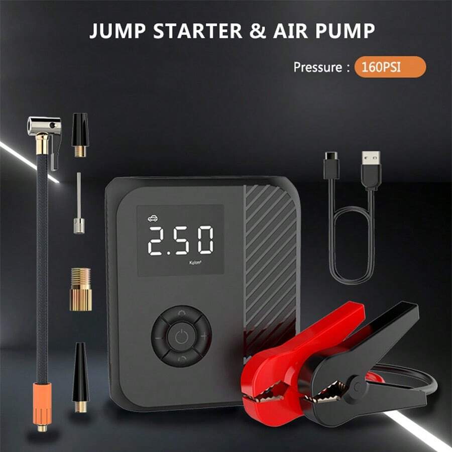 12v Portable Car Jumpers With Air Compressor 150PSI Air Pump Air