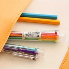 6-Color Vibrant Gel Ink Rollerball Pens - Smooth Writing, Comfortable Grip, Suitable For School And Art Projects (2pcs) - Multicolor - View 6