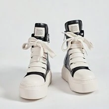 High Top Thick Sole Casual Sneakers, Everyday Versatile Women's Skate Shoes