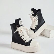 High Top Thick Sole Casual Sneakers, Everyday Versatile Women's Skate Shoes