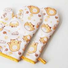 1/2入組黃貓矽膠隔熱手套，室內室外烤箱烹飪烘焙，防燙烹飪用具和廚房用品，熱氣炸鍋手套，矽膠手夾，廚房配件，廚房小工具，食品，廚房，旅行，廚房用品，廚房工具，廚房小物件。 - 彩色 - 查看 14