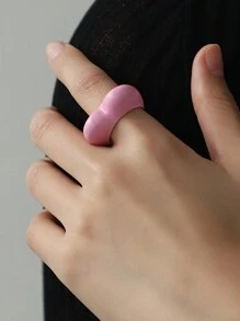 1 个性心形桃花滴油戒指原创设计彩色立体珐琅欧美时尚优雅戒指日常搭配约会礼物饰品情人节,妈妈,母亲,母亲节,礼物 - 愛心戒指 - 查看 12