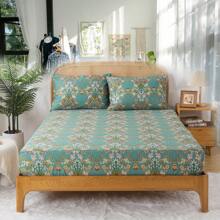 Zusbest Zusbest 4 Pcs Percale Cotton Teal Blue Bed Sheets Set Boho American Style Bedding Luxury Soft Breathable Crisp Bed Deep Pocket Fitted Sheet For All Season
