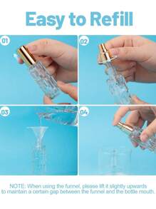 4个便携式DIY化妆品收纳瓶，10毫升优雅可重复灌装透明旅行香水瓶 - 艺术瓶盖，非常适合装爽肤水，随时随地享受美容护理，完美的旅行配件，旅行必备品，学习用品，假日露营必备品，迷你度假香水，女士香水，男士香水，海滩旅行必备品，暑期学习用品，返校用品 - 彩色 - 查看 10