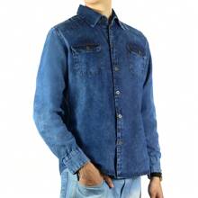 Men Denim Shirts - Neblina azul - Ver 5
