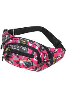 1 件休闲跑步腰包，多个口袋，迷彩，时尚大容量斜挎包，多功能手机季节钱包外出腰包，简约时尚腰包，休闲大旅行包钱包假日收纳包斜挎包单肩包骑行包腰包徒步旅行多功能户外便携男友礼物假期圣诞节感恩节礼物侧包臀包礼品包暑期学校夏季包春假男士包包腰包学校用品