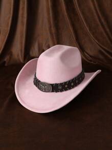 One【正装帽】男士正装帽金属牛头腰带项链正装帽直檐针织正装帽夏季户外旅行爵士帽女士渔夫帽情侣帽男女通用牛仔帽 - 彩色 - 查看 9