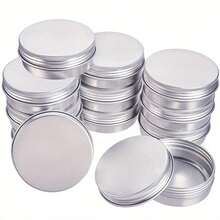 60ml Latas de aluminio redondas con tapa de rosca para contenedores cosméticos, manualidades y almacenamiento de viaje. Platino - Multicolor - Ver 3