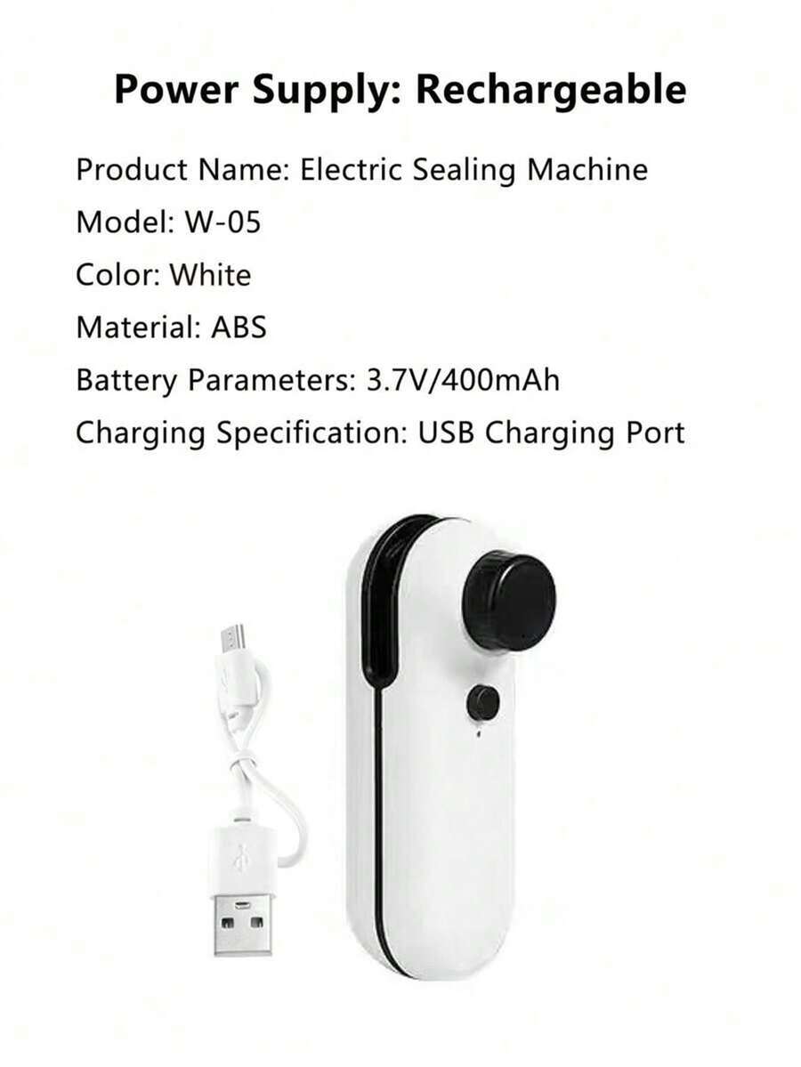 Mini Bag Sealer, USB Charger Bags Heat Sealer Capper, Reseals Snack