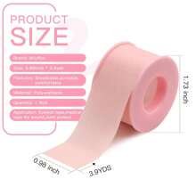 1 Stück rosa empfindliches, atmungsaktives Wimpernklebeband mit Silikona dhäsiv, schmerzfreier Entfernung, Mikroporen Wimpernverländerungsband, Lash Tech Zubehör
