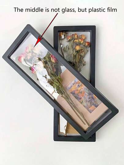 1 Stück Schwarzer transparenter Blumenrahmen zum Selbstbefüllen mit getrockneten Blumen, Heimdekoration, Verzierung, Geschenkbox (ohne Blumen), Weihnachtsgeschenk