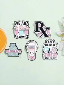 5 Chiếc Tôi Dược Sinh Viên Không Có Cuộc Sống Men Pin Chúng Tôi Pharmily Viên Thuốc Viên Trâm Cài Ve Áo Huy Hiệu Trang Sức Quà Tặng dành Cho Bạn Bè Y Tế - Nhiều màu - Xem 1
