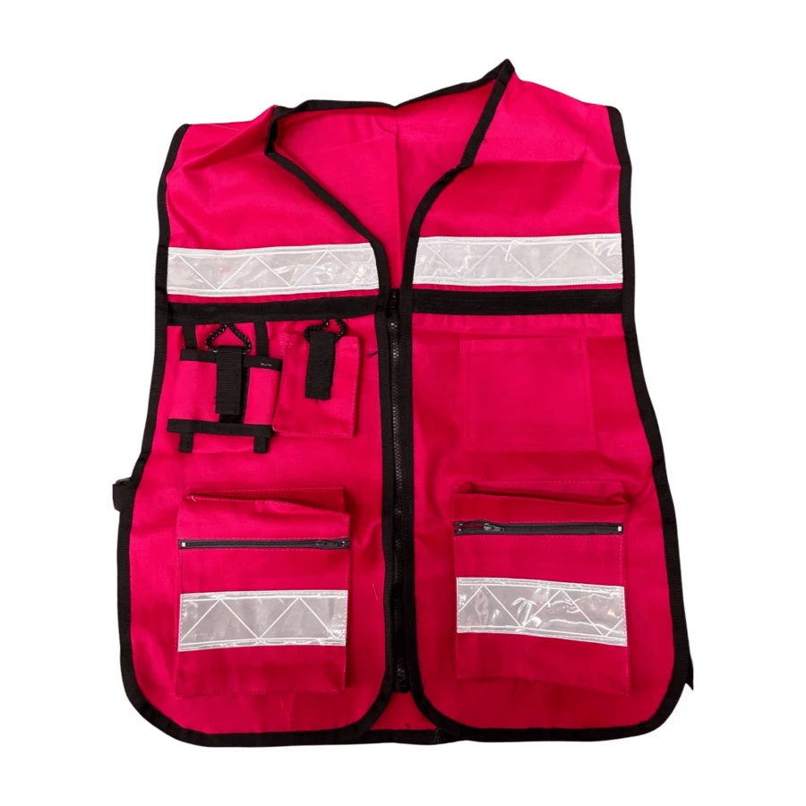 Chaleco de Seguridad Industrial Tipo Brigadista con Cinta Reflejante de Alta Visibilidad con Costados Abiertos para Ajustar a varias tallas. Disponible en 14 Colores. (Amarillo Fosforescente, Naranja, Negro, Azul Marino, Rojo, Vino, Azul Rey, Verde Manzana, Caqui, Verde Bandera, Gris, Rosa Mexicano, Rosa Claro, Amarillo Canario) - Rosa Mexicano - Ver 1