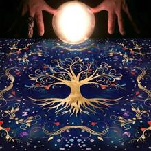 1 szt., nowy obrus tarota Tree Of Life, obrus ołtarzowy, pogański wahadło, astrologia, mata do kart Oracle, mata do gry do wystroju pokoju, gry karnawałowe, gry interaktywne, gry imprezowe, gry świąteczne, kreatywne małe prezenty, akcesoria świąteczne, karty tarota, Tarot, karty wyroczni, karty tarota, Tarot, czary