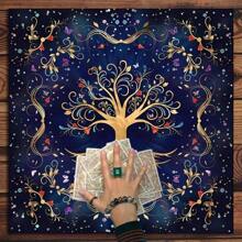 1 szt., nowy obrus tarota Tree Of Life, obrus ołtarzowy, pogański wahadło, astrologia, mata do kart Oracle, mata do gry do wystroju pokoju, gry karnawałowe, gry interaktywne, gry imprezowe, gry świąteczne, kreatywne małe prezenty, akcesoria świąteczne, karty tarota, Tarot, karty wyroczni, karty tarota, Tarot, czary