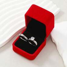 2 Fashionable Stainless Steel Multi-Coloured Simple Inside And Outside Ball With Rhinestone Couple Valentine's Day Promise Wedding Ring Wedding Ring Complimentary Box Suitable For Holiday Gifts Engagement Gifts Wedding Gifts - Women's Rings 6+Men's Rings 9 - View 9