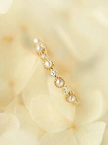 Exquisite Retro Versatile Mini Rhinestone Cultured Freshwater Pearl 925 Sterling Silver Ring, Suitable For Daily Wear, Gifts, Dates, Parties, Engagement, Wedding And Bridal Jewelry For Women - Pearl Ring - View 6