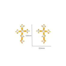 1 Stück modische 925 Sterling Silber & Kubikzirkonia zierliches Kreuz Ohrring Stud, hypoallergener Schmuck für Ostern/Festival/Geschenk/Alltagskleidung, Frauen