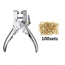 Upgraded Easy-To-Use Hole Punch Plier With 400pcs 3/16 Inch Metal Grommets, Diy Leather Belt Punch Tool With Grommet, Eyelet Plier Tool For Leather Belt, Paper, Card, Tag, Id Card, A4 File And Office Punching And Binding Tool