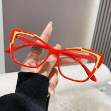 Fashionable Colorful Cat-Eye Fashion Glasses With A Unique Design That Changes With Light, Suitable For Bare-Faced Decoration, College Style, Streetwear, And Casual Outings. Beach Accessories For Women Glasses Shades Basics Fall Winter Women Outfits Clothes Business Casual Gifts Leopard For Summer Beach Vacation,Outdoor,Travel