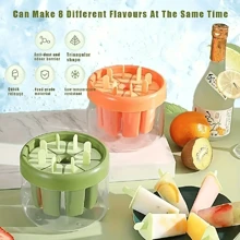 1pc Popsicle Molds, Mini Popsicle Mould, Reusable DIY 8 Grid Ice Pop Mould For Homemade, Upgrade Ice Cream Mold With Sticks And Ice Box, Easy Release Popsicle Maker, Kitchen Accessories, Home Items, - Multicolor - View 7