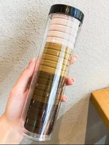 20pcs Seamless Hair Ties In A Jar, High Elasticity And Non-Damaging, Hair Accessories For Daily Wear, Fresh And Sweet Style