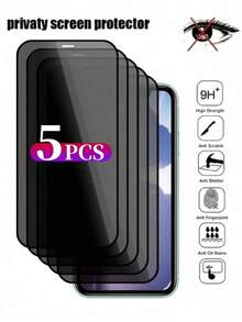 5 Cái Full Cover Bảo Vệ Sự Riêng Tư Bảo Vệ Màn Hình Bảo Vệ Tương Thích Với Iphone 11 12 13 PRO MAX Kính Bảo Mật Tương Thích Với Iphone 14 Pro 15 Pro Max Kính Cường Lực Tương Thích Với Iphone 14 Plus 15 Plus Kính Phim Bảo Mật - màu đen - Xem 29