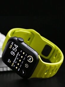 1 件户外运动健身瑜伽防水防汗超薄柔软 3D 纹理硅胶 Apple Watch 表带兼容 Apple Watch Ultra2 1 SE S9/8/7/6/5/4/3/2/1 系列。适合男士和女士，颜色清新。非常适合派对和活动。兼容 Apple Watch 38/40/41mm、42/44/45/49mm。Apple Watch 配件。 - 青檸色 - 查看 2