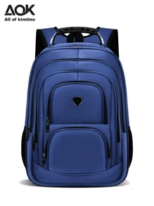 Unisex Backpack Water Resistant Waterproof Reinforced Steel Cable For Travel School Social Elegant Great Promotion Random Model Shipping - Màu xanh hải quân - Xem 1