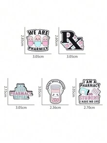 5 Chiếc Tôi Dược Sinh Viên Không Có Cuộc Sống Men Pin Chúng Tôi Pharmily Viên Thuốc Viên Trâm Cài Ve Áo Huy Hiệu Trang Sức Quà Tặng dành Cho Bạn Bè Y Tế - Nhiều màu - Xem 8