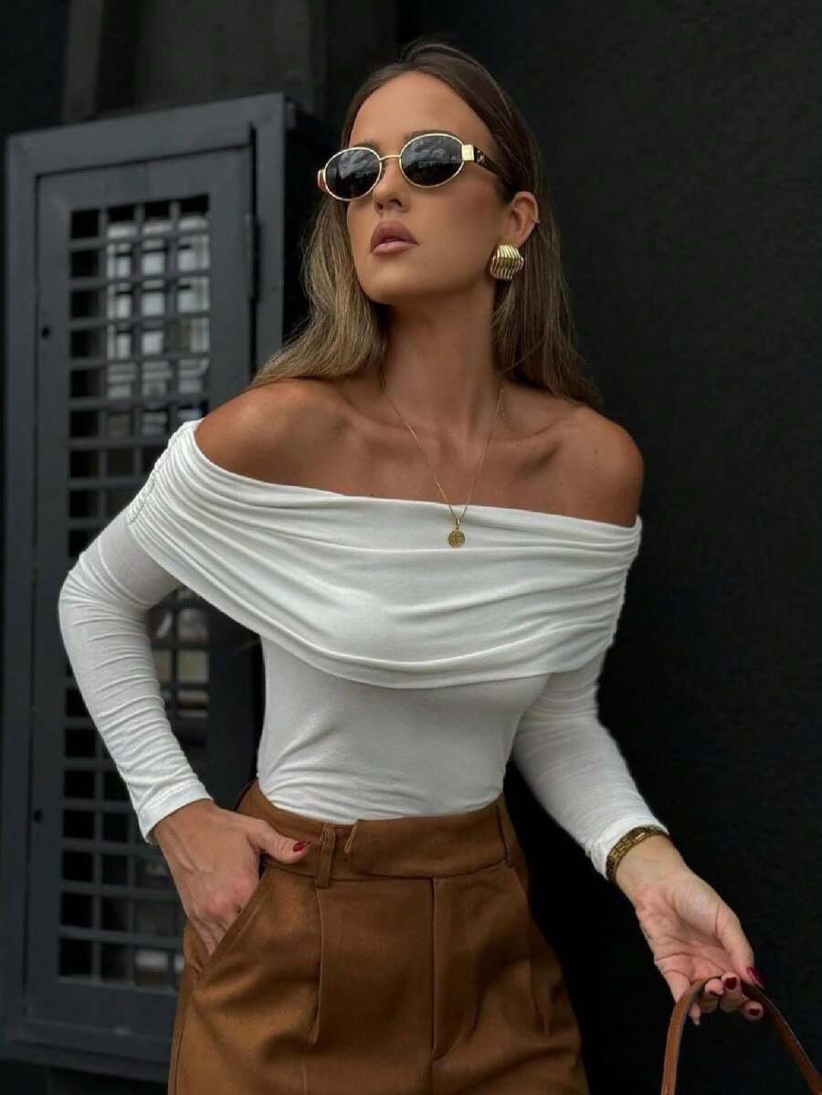 Women Tops - 米色 - 查看 1