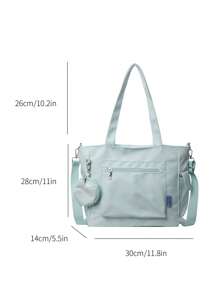 Bolso de tote de gran capacidad con monedero 1 pieza, nuevo estilo coreano, estilo universitario, mochila escolar para estudiantes de secundaria, bolso casual, bolso bandolera, bolso de lona, bolso transversal perfecto para la playa, la escuela, el trabajo y el uso diario, con múltiples compartimentos