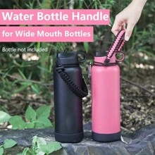 1pc Outdoor Parachute Cord Handmade Braided Cup Handle, Cup Sleeve, Durable Water Bottle Carrier For Outdoor Activities - Supports Up To 64oz