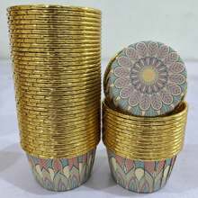 Bộ 50 Cốc Làm Bánh Muffin Bằng Nhôm Bóng Đầy Màu Sắc – Chịu Nhiệt, Lót Bánh Có Thể Tháo Rời Để Nướng, Phụ Kiện Nhà Bếp Bền Đẹp - Nhiều màu - Xem 27