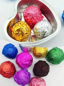 100pcs Gold Foil Candy Chocolate Wrappers, Suitable For Party, Wedding, Banquet, Birthday, Family Gathering Candy Chocolate Packaging, Halloween Candy Wrapping Paper - Multicolor - View 9