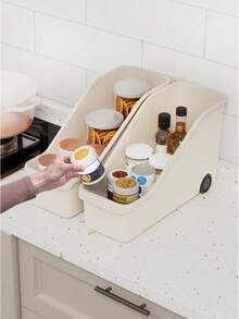 صندوق تخزين المطبخ، حامل تخزين أدوات الطهي، حامل تغطية الأواني البلاستيكي، صندوق تخزين الخزانة، حامل تخزين التصنيف، تخزين، منظم، مرتب، مطبخ، سفر، أدوات المطبخ، أدوات الطهي، أشياء المطبخ. - متعدد الألوان - مشاهدة 4