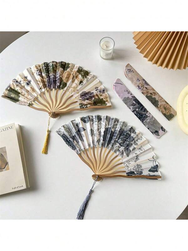 1 szt. Ink Folding Fan Classical Retro Cheongsam Props Summer Portable Antique Folding Fan. Najlepsze prezenty