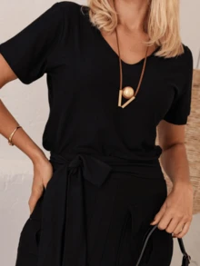 Women Two-Piece Outfits - 黑色 - 查看 4