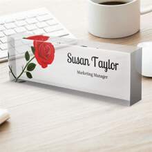 個性化辦公桌名牌-客製化桌牌-有趣的丙烯酸桌牌，獨特的禮物適合朋友、家人和同事-8"X2.4"X1.2" - Style-J - 查看 3