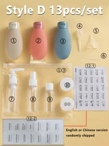 Set de bouteilles de voyage en silicone souples et rechargeables - étanches et compressibles pour le shampooing, les lotions et les articles de toilette - parfait pour les bagages cabine et les déplacements, set de bouteilles de voyage, contenants cosmétiques vides rechargeables pour shampooing, gel douche, bouteilles de voyage pour lotions, sous-bouteilles compressibles de 60 ml, essentiels de voyage, vacances, fournitures scolaires - Multicolore - Voir 7
