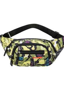 1 件休闲跑步腰包，多个口袋，迷彩，时尚大容量斜挎包，多功能手机季节钱包外出腰包，简约时尚腰包，休闲大旅行包钱包假日收纳包斜挎包单肩包骑行包腰包徒步旅行多功能户外便携男友礼物假期圣诞节感恩节礼物侧包臀包礼品包暑期学校夏季包春假男士包包腰包学校用品