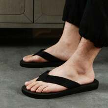 Men's Black EVA Slipper With Anti-Slip Soft And Durable Sole, Stylish Outdoor Beach Flip Flops For Summer