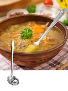 2 Pieces Stainless Steel Soup Strainer Kitchen Cooking Light Handle Hot Pot Soup Spoon Strainer - Silver - View 2