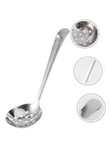 2 Pieces Stainless Steel Soup Strainer Kitchen Cooking Light Handle Hot Pot Soup Spoon Strainer - Silver - View 4