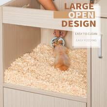 Guinea Pig Cages,4-Tier Hamster Cage Wood With Storage Cabinet, House For Rat Chinchilla, Openable Top, Acrylic Windows, Living World Deluxe Habitat X-Large