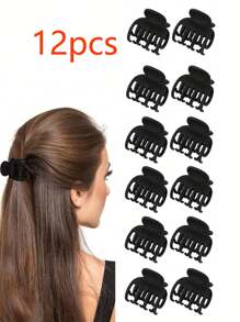 3 Stück Haarklammern mit doppelter Zahnreihe für dünnes Haar, 4,1 cm (ca. 1,6 Zoll) mittlere Größe, matte rutschfeste Kurzhaar-Accessoires für Frauen und Mädchen, Lässig Hair Jaw Clip, Haarklammern, Haarklemmen, Haarfänger-Clip, Schulsachen, College