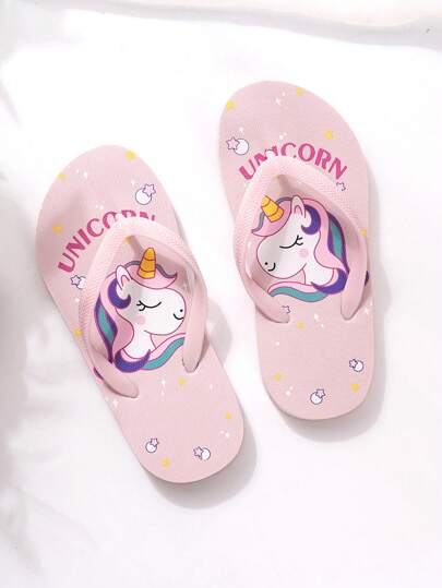 可爱卡通露趾人字拖，男女童适用，EVA材质夏季沙滩泳池拖鞋，春夏新品