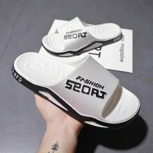 Men's Slip-Resistant Thick-Soled Slippers, Durable For Indoor/Outdoor Use In Summer, Couple Slippers With Funny Slogan