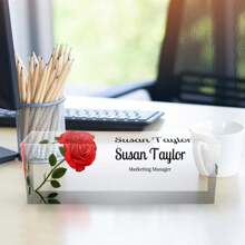 個性化辦公桌名牌-客製化桌牌-有趣的丙烯酸桌牌，獨特的禮物適合朋友、家人和同事-8"X2.4"X1.2" - Style-J - 查看 4